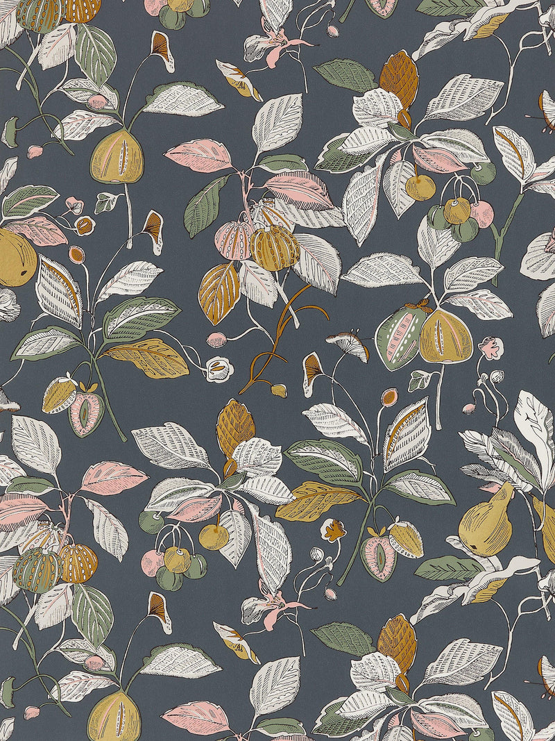 John Lewis Edith wallpaper with leaves and fruit print, UK version