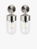 John Lewis outdoor wall lights set of 2 brushed steel - British product
