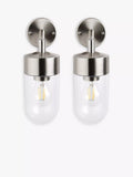 John Lewis outdoor wall lights set of 2 brushed steel - British product