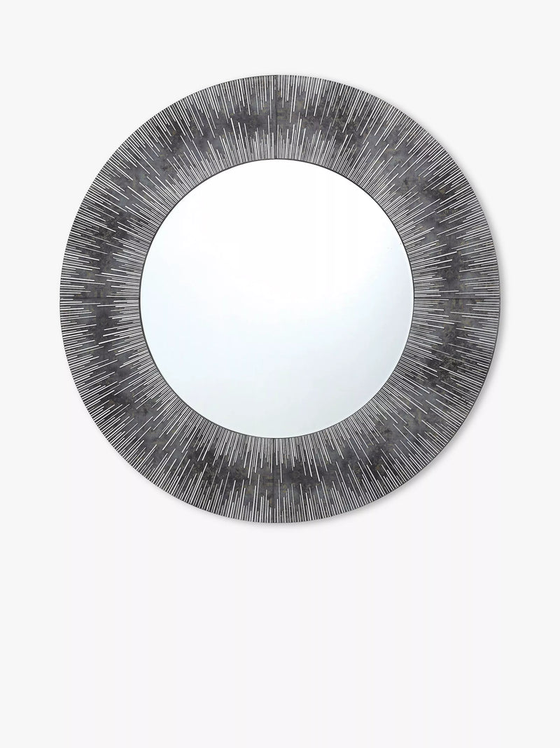 Där Neome round wall mirror 80cm grey silver, imported from the UK