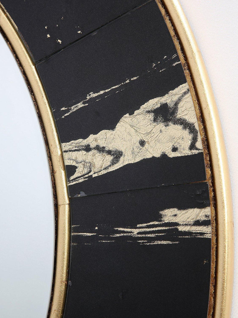 Där Sidone round wall mirror black gold 80cm, imported from the UK