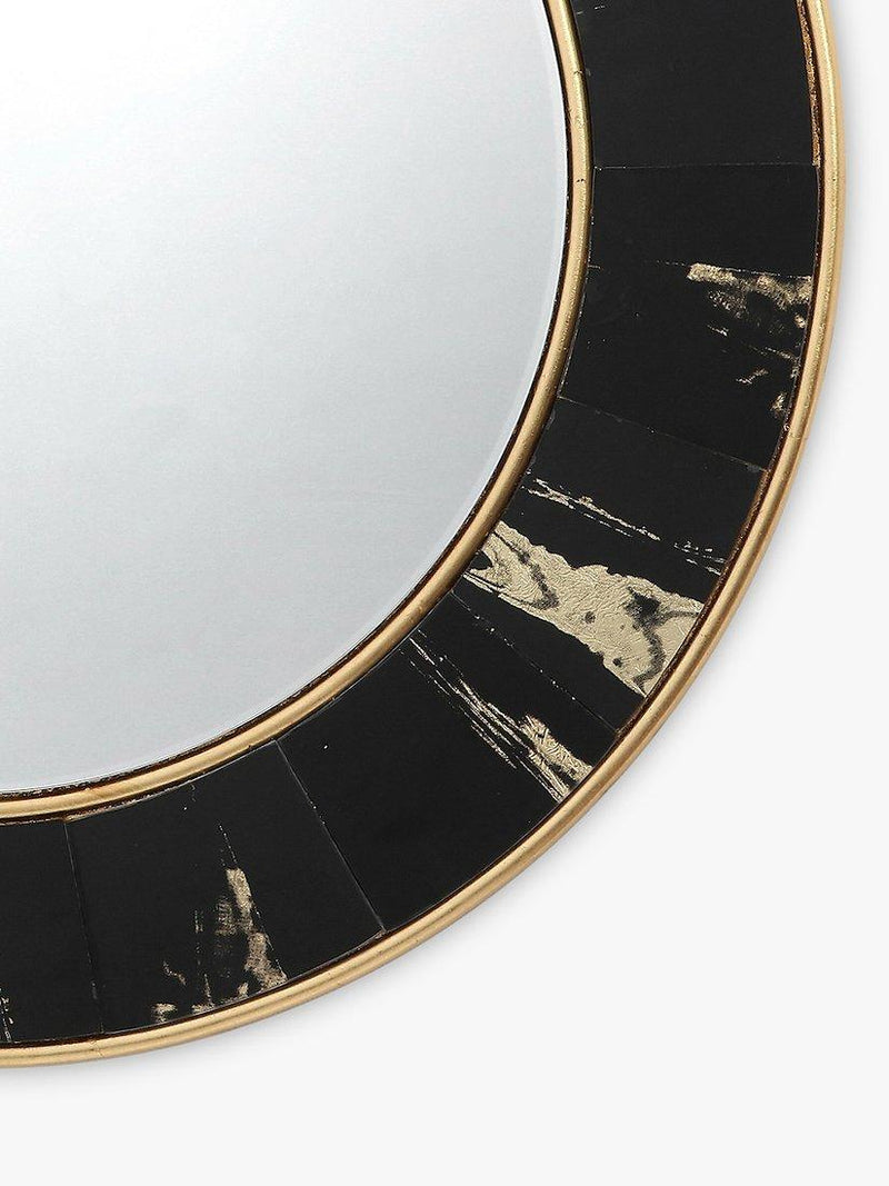 Där Sidone round wall mirror black gold 80cm, imported from the UK