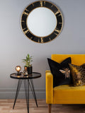 Där Sidone round wall mirror black gold 80cm, imported from the UK