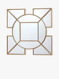 Decorative Geometric Glass Wall Mirror with Gold Finish, 60 x 60 cm