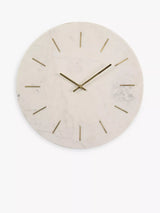 John Lewis Libra Interiors Round Marble Wall Clock, 43cm, White- Buy online at McGrocer