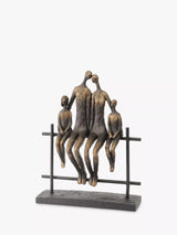 John Lewis Libra Interiors Duxford Bench Family of 4 Sculpture, Antique Bronze, H31cm- Buy online at McGrocer