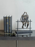 Libra Interiors Duxford bench sculpture antique bronze H30cm, UK version
