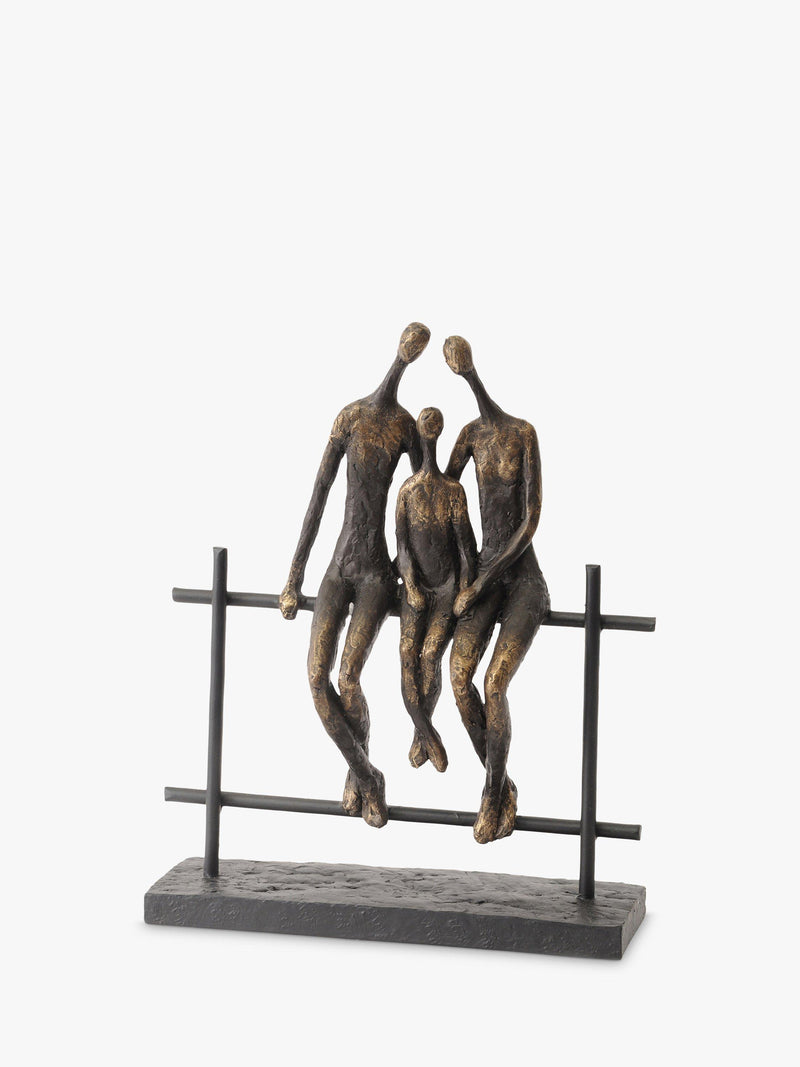 Libra Interiors Duxford bench sculpture antique bronze H30cm, UK version