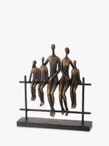 John Lewis Libra Interiors Duxford Bench Family of 5 Sculpture, Antique Bronze, H31cm- Buy online at McGrocer