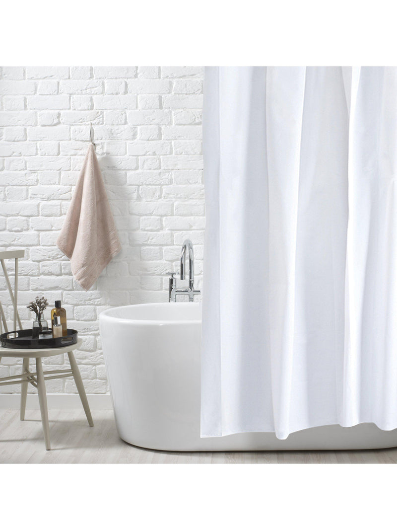 John Lewis white recycled polyester shower curtain 180x180cm - British product