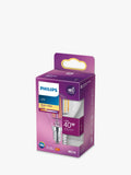 Philips 4.3W E14 LED clear non-dimmable classic bulb (British brand)