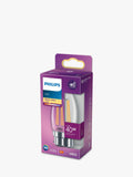 Philips LED candle bulb 4.3W B22 clear - British product