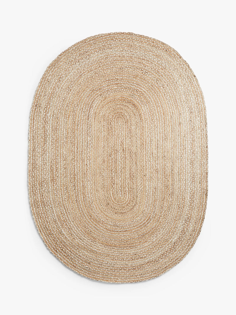 John Lewis Skye jute rug natural oval 240x170cm, imported from the UK