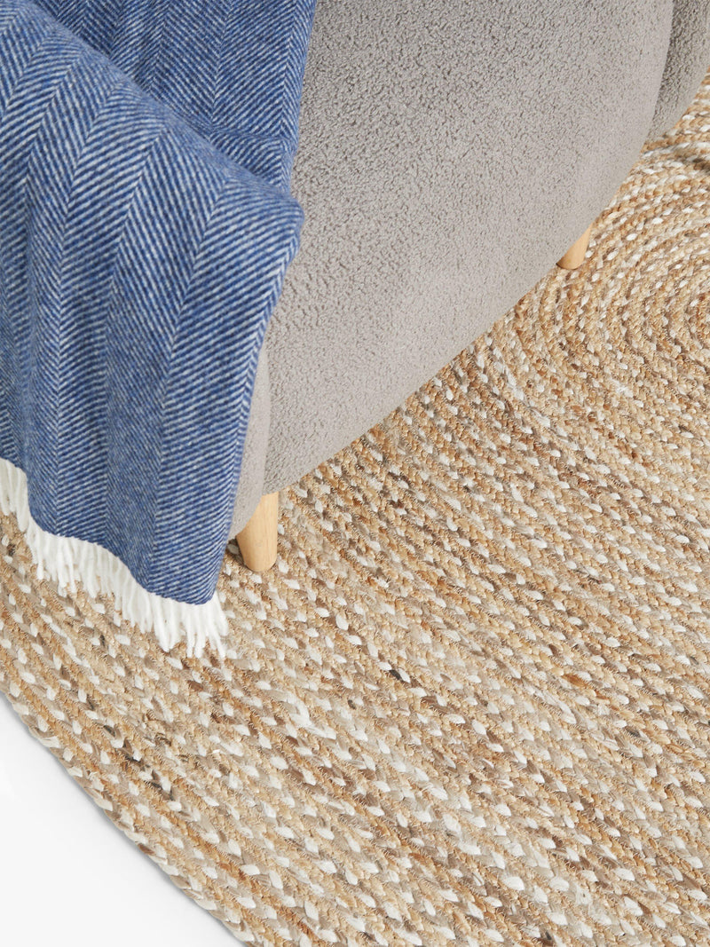 John Lewis Skye jute rug natural oval 240x170cm, imported from the UK