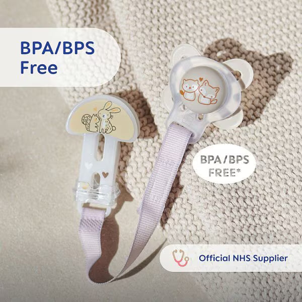 MAM soother clip double pack, imported from the UK