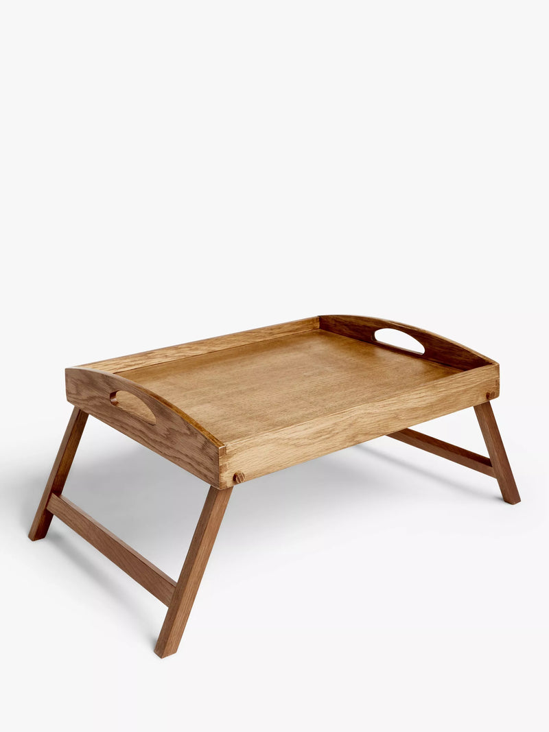John Lewis oak wood folding bed tray natural 65cm, UK version