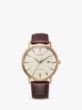Citizen Eco-Drive watch with leather strap 40mm (British brand)