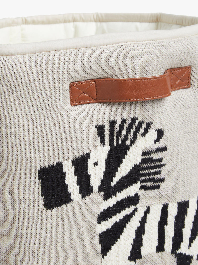 John Lewis zebra knitted storage basket natural (British brand)