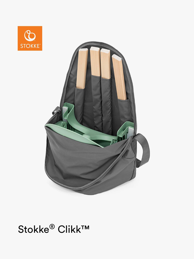 Stokke dark grey highchair travel bag with carry handle and pockets (British brand)