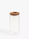 John Lewis Airtight Glass Storage Jar with Acacia Wood Lid, 1L, Large