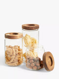 John Lewis glass storage jar with acacia wood lid 500ml (British brand)