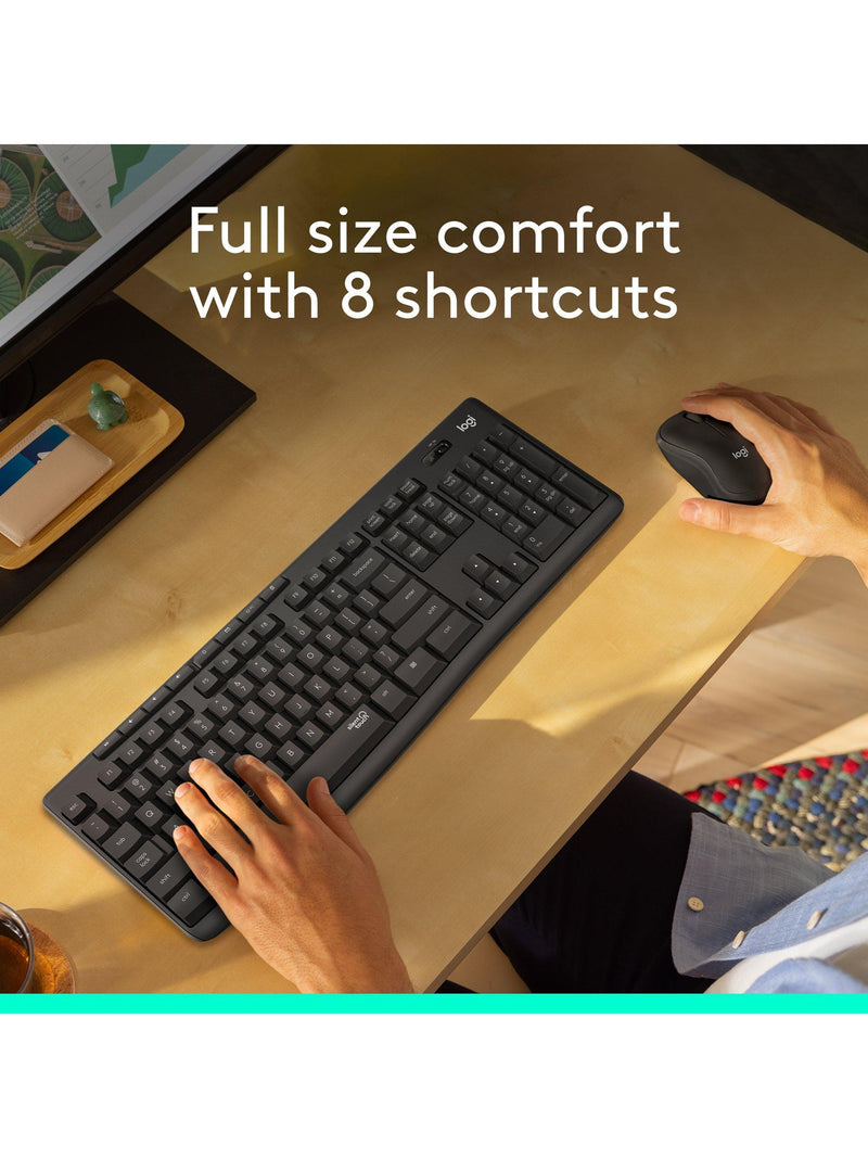 Logitech MK295 silent wireless keyboard and mouse set - British product