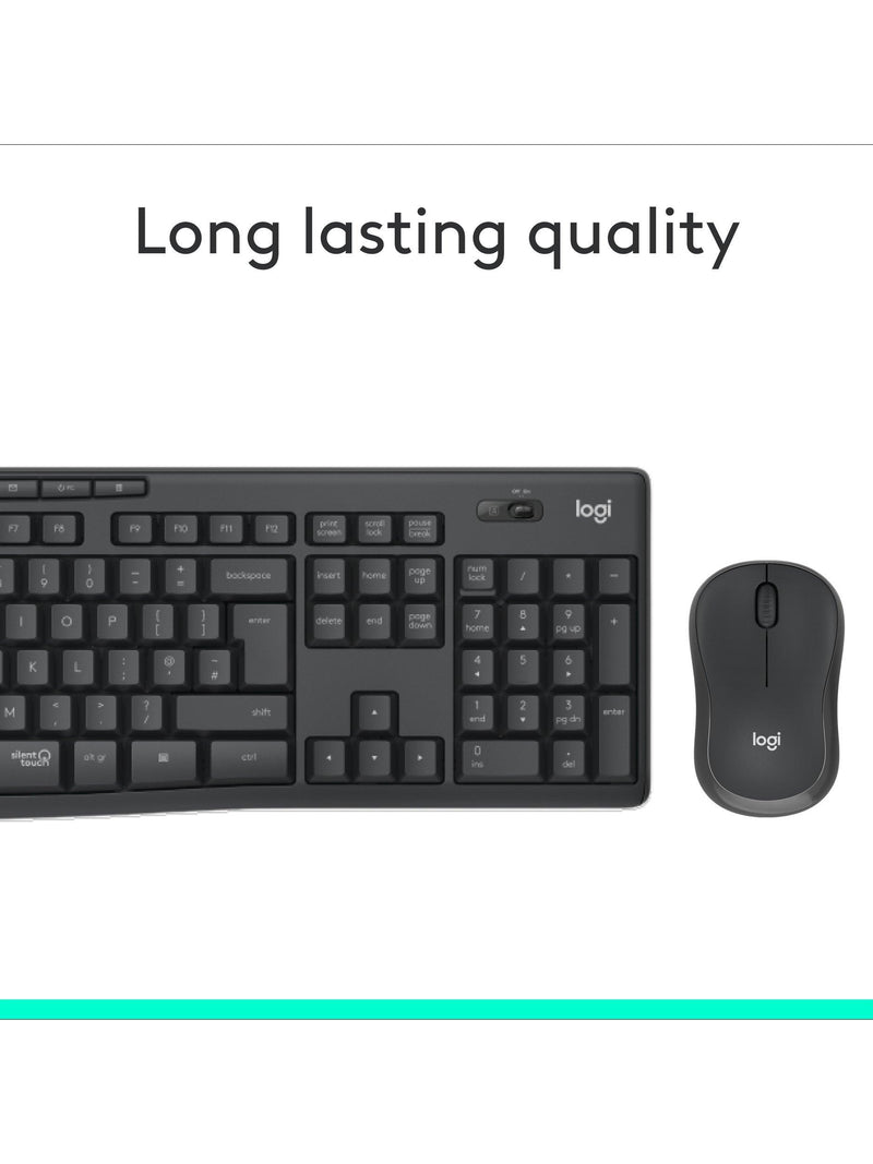 Logitech MK295 silent wireless keyboard and mouse set - British product