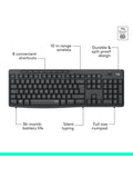 Logitech MK295 silent wireless keyboard and mouse set - British product