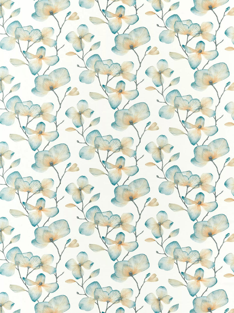Harlequin Kienze furnishing fabric teal and rust - British product