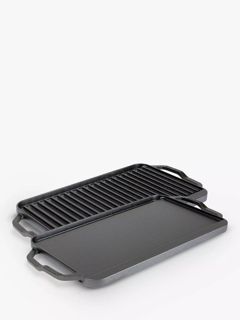 Lodge Cast Iron reversible rectangular grill pan 25cm, imported from the UK