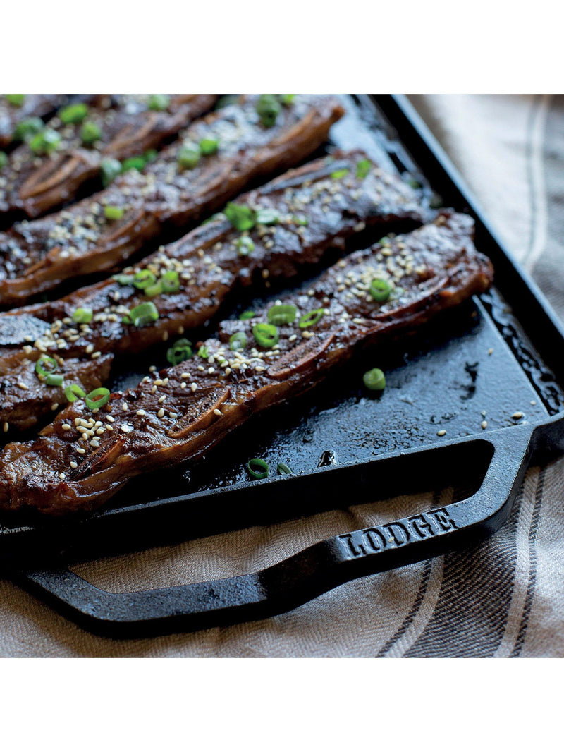 Lodge Cast Iron reversible rectangular grill pan 25cm, imported from the UK