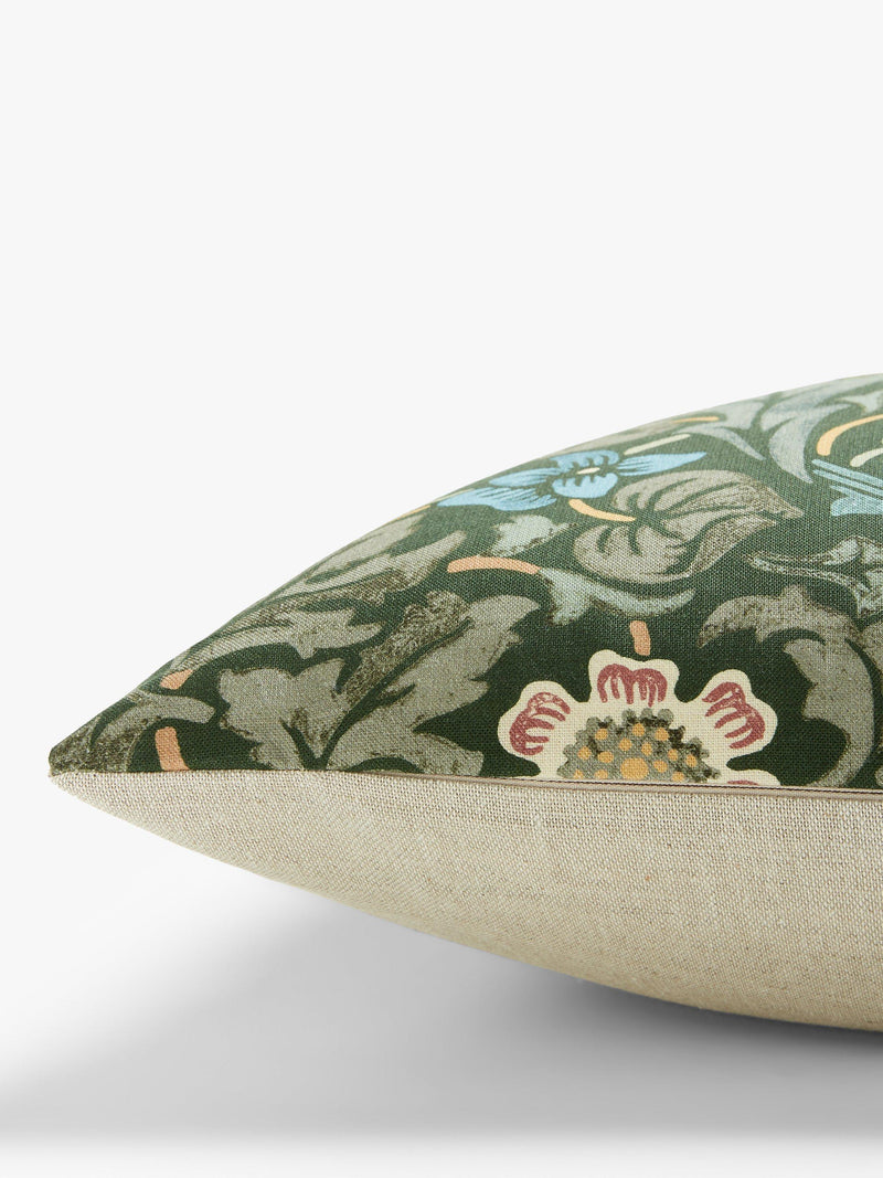 Morris & Co. green Blackthorn cushion, imported from the UK