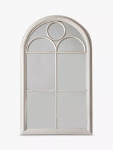 John Lewis John Lewis Classic Arch Window Metal Frame Indoor/Outdoor Wall Mirror, Distressed White, 100 x 61cm- Buy online at McGrocer