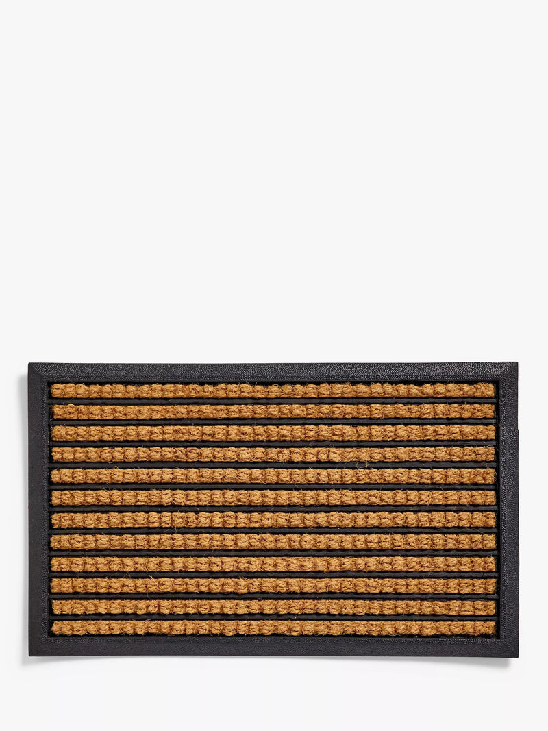 John Lewis stripe coir door mat 45x75cm, imported from the UK