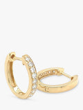 E.W Adams 18ct yellow gold diamond hoop earrings (British brand)