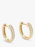 E.W Adams 18ct yellow gold diamond hoop earrings (British brand)