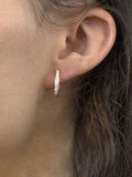 E.W Adams 18ct yellow gold diamond hoop earrings (British brand)
