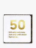Brainbox Candy Wild & Crazy 50th birthday card, imported from the UK