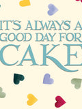 Hearts and Cake Design Birthday Greetings Card Blank Inside with Envelope