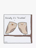 Woodmansterne Owls birthday card, UK version
