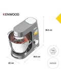 Kenwood Chef Titanium Patissier XL stand mixer 7L silver, UK version