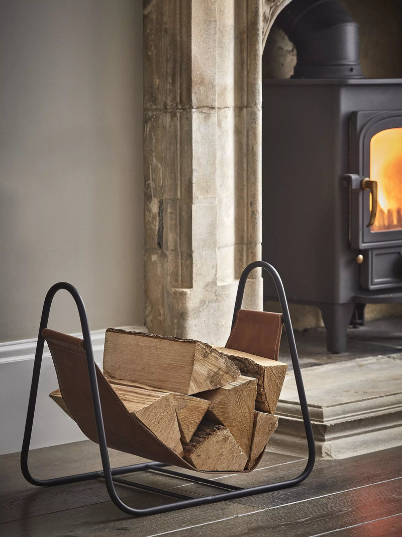 Ivyline luxury log holder black, imported from the UK