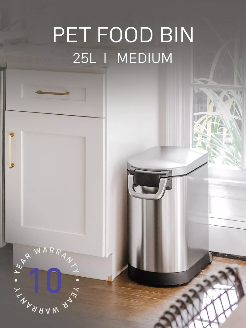 Simplehuman pet food bin medium stainless steel 25L (British brand)