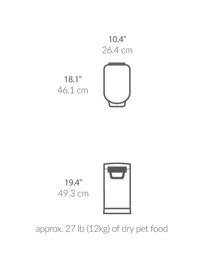 Simplehuman pet food bin medium stainless steel 25L (British brand)