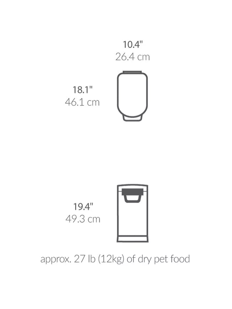 Simplehuman pet food bin medium stainless steel 25L (British brand)