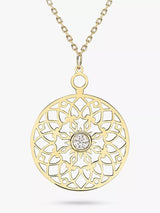 John Lewis IBB 9ct Gold Cubic Zirconia Filigree Pendant Necklace- Buy online at McGrocer