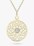 IBB gold pendant necklace filigree cubic zirconia 9ct, from Turkey