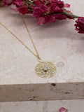 IBB gold pendant necklace filigree cubic zirconia 9ct, from Turkey