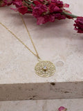 IBB gold pendant necklace filigree cubic zirconia 9ct, from Turkey