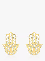 John Lewis IBB 9ct Gold Filigree Hamsa Hand Stud Earrings- Buy online at McGrocer